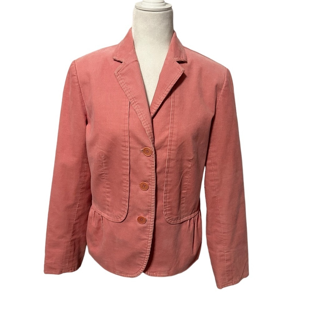 Talbots Coral Button-Up Blazer